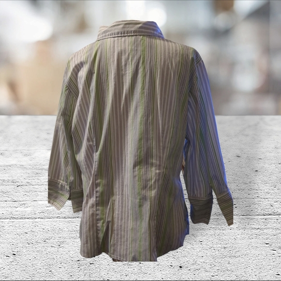 George women's plus stretch button down shirt 16W - Picture 7 of 13